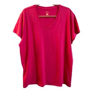 Blue Mountain Hot Pink Cotton Spandex Tee 2X